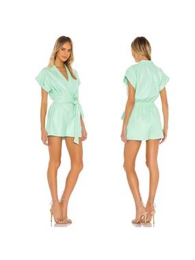 Amanda Uprichard Mint Green Wrap Romper